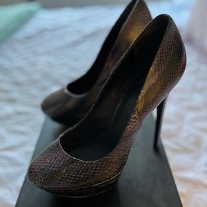 Brian Atwood B Ferguson Snakeskin Heels